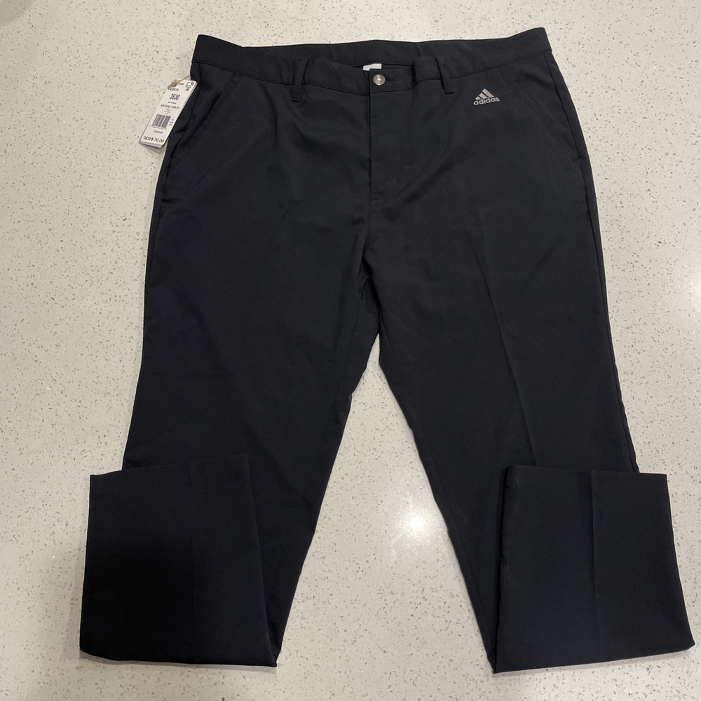 Adidas Mens Size 38x30 Black‎ Golf Pants Performance Stretch Chino NWT